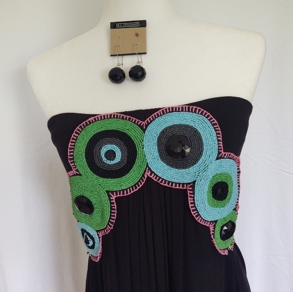 Black maxi dress with beading from t- bag's - Picture 2 of 9